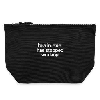 brain.exe has stopped working - Canvas Reißverschluss-Täschchen (22 x 23 cm) - Schwarz - Vorne