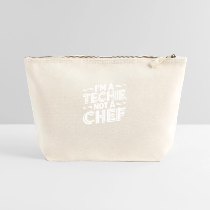 Techie Not a Chef Technician IT Programmer Canvas Zip Pouch 22 x 23 cm