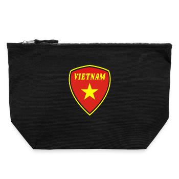Vietnam Wappen Geschenk Hanoi Südostasien Asien - Canvas Reißverschluss-Täschchen (22 x 23 cm) - Schwarz - Vorne