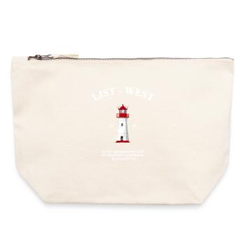 Lighthouse List-West, drawing with information - Canvas Zip Pouch 22 x 23 cm - nature - Front