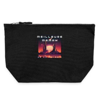 Meilleure Maman Galactique - Pochette zippée en toile 22 x 23 cm - noir - Devant
