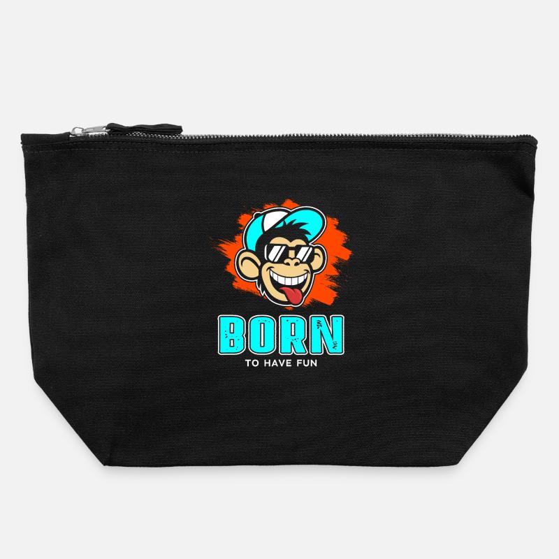 spring - Canvas Zip Pouch 22 x 23 cm - black