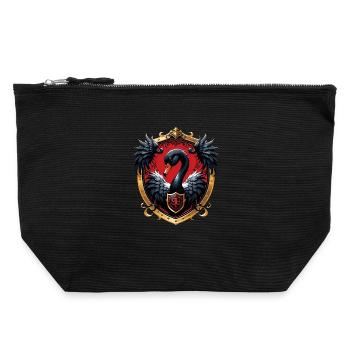Le Cygne Noir : symbole d’élégance et de puissance - Pochette zippée en toile 22 x 23 cm - noir - Devant