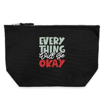 Everything Will Be Okay - Canvas Zip Pouch 22 x 23 cm - black - Front