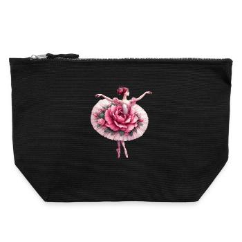 Danseuse de ballet avec tutu - Pochette zippée en toile 22 x 23 cm - noir - Devant