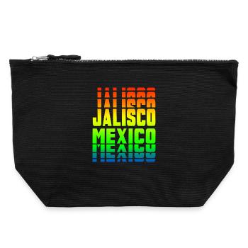 Jalisco Mexico rainbow design - Canvas Zip Pouch 22 x 23 cm - black - Front