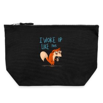 Je me suis réveilléComme ça - Pochette zippée en toile 22 x 23 cm - noir - Devant