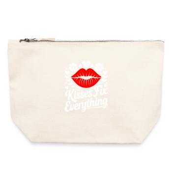 Kisses heal everything - Canvas Zip Pouch 22 x 23 cm - nature - Front