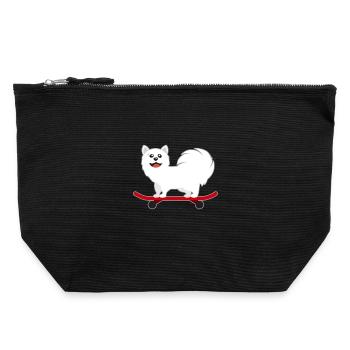 funny animals plants fruit vegetables children's motifs - Canvas Zip Pouch 22 x 23 cm - black - Front
