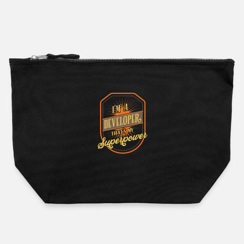 developer - Canvas Zip Pouch 22 x 23 cm - black