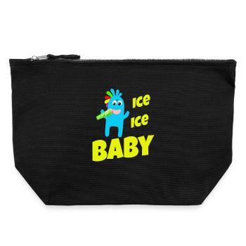 Bébé - Pochette zippée en toile 22 x 23 cm - noir - Devant