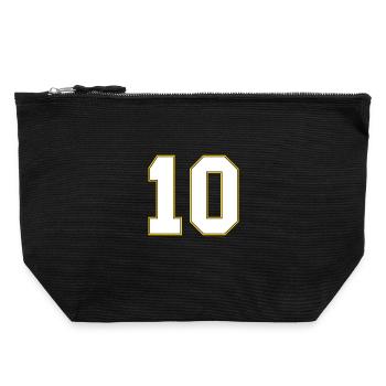 10 number jersey - Canvas Zip Pouch 22 x 23 cm - black - Front