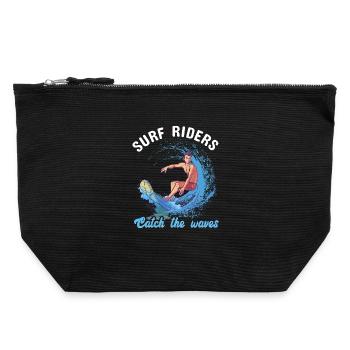 Surf Riders - Canvas Reißverschluss-Täschchen (22 x 23 cm) - Schwarz - Vorne