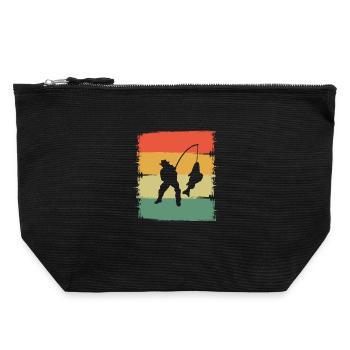Angler - Canvas Reißverschluss-Täschchen (22 x 23 cm) - Schwarz - Vorne