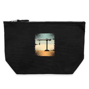 Kran - Canvas Reißverschluss-Täschchen (22 x 23 cm) - Schwarz - Vorne