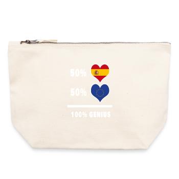 L'Europe et l'Espagne génie / cadeau - Pochette zippée en toile 22 x 23 cm - blanc naturel - Devant