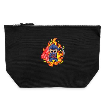 4th Birthday Boy 4 years old Ninja - Canvas Zip Pouch 22 x 23 cm - black - Front