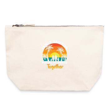Vacances en famille Faire des souvenirs ensemble - Pochette zippée en toile 22 x 23 cm - blanc naturel - Devant