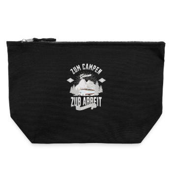 Camping Roadtrip Motiv Wohnmobil Berge - Canvas Reißverschluss-Täschchen (22 x 23 cm) - Schwarz - Vorne