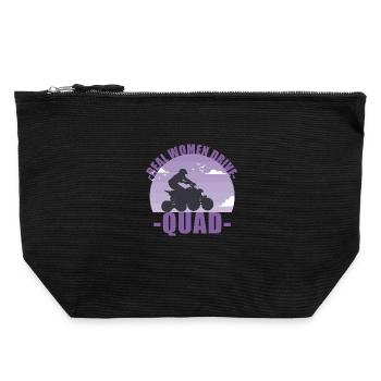 Quad Quad Rider Offroad Motorsport Cadeau - Pochette zippée en toile 22 x 23 cm - noir - Devant