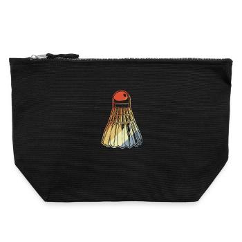 Badminton Birdie - Pochette zippée en toile 22 x 23 cm - noir - Devant