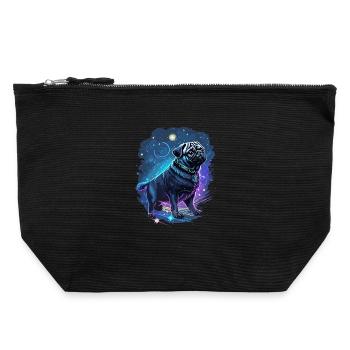 mythical pug dog - Canvas Zip Pouch 22 x 23 cm - black - Front