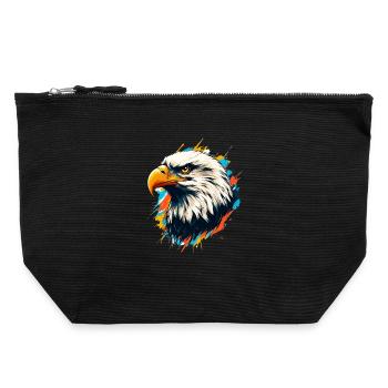 Bald Eagle - Canvas Zip Pouch 22 x 23 cm - black - Front