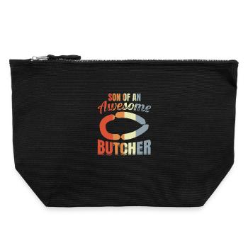 Fils de boucher - Pochette zippée en toile 22 x 23 cm - noir - Devant