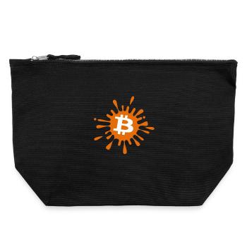 Bitcoin Crypto Cryptocurrency Splash - Canvas Reißverschluss-Täschchen (22 x 23 cm) - Schwarz - Vorne