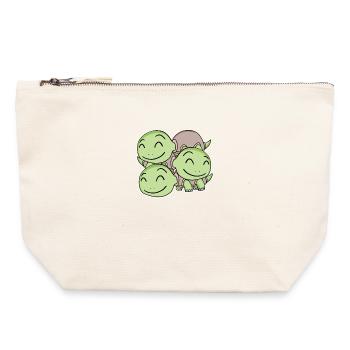 Turtle Motif - Canvas Zip Pouch 22 x 23 cm - nature - Front