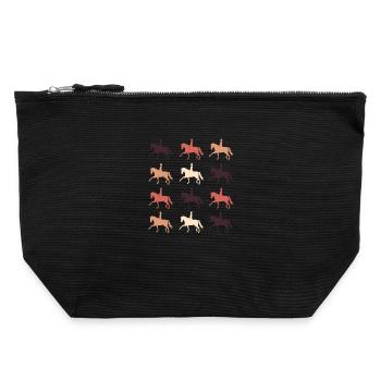 Cheval de dressage - Pochette zippée en toile 22 x 23 cm - noir - Devant