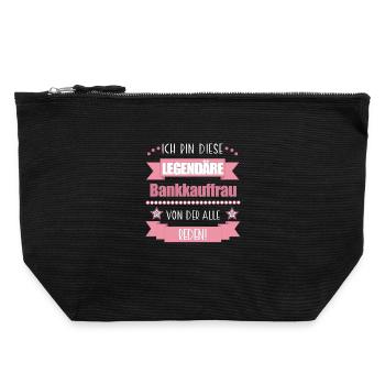 Lustiger Spruch für Bankkauffrau – Geschenkidee - Canvas Reißverschluss-Täschchen (22 x 23 cm) - Schwarz - Vorne