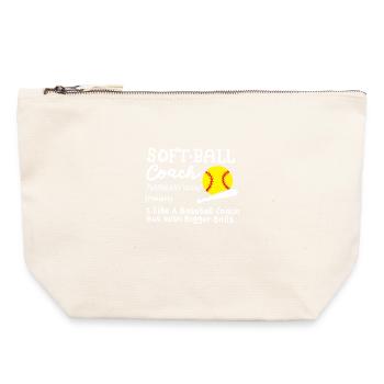 Softball Trainer - Canvas Reißverschluss-Täschchen (22 x 23 cm) - Naturweiß - Vorne