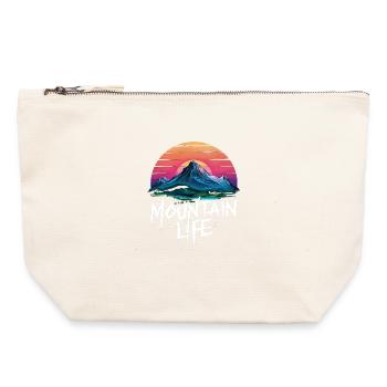 Coucher de soleil oriental à la montagne - Pochette zippée en toile 22 x 23 cm - blanc naturel - Devant