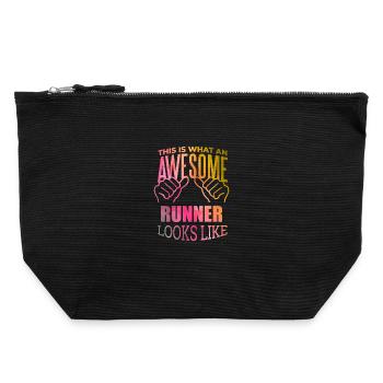 Running - Canvas Zip Pouch 22 x 23 cm - black - Front