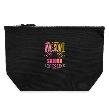 Sailing - Canvas Zip Pouch 22 x 23 cm - black - Front