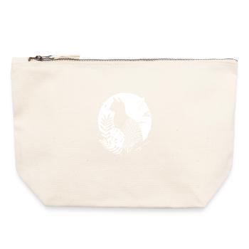 Illustration de chats - Pochette zippée en toile 22 x 23 cm - blanc naturel - Devant