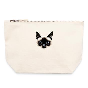 Siamkatze Siam Katze Siamese Cat Siamesen Katzen - Canvas Reißverschluss-Täschchen (22 x 23 cm) - Naturweiß - Vorne