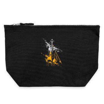 Graffiti de violon - Pochette zippée en toile 22 x 23 cm - noir - Devant