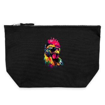 Chicken Chicken Hen Farm Farmer Cute Chickens - Canvas Zip Pouch 22 x 23 cm - black - Front