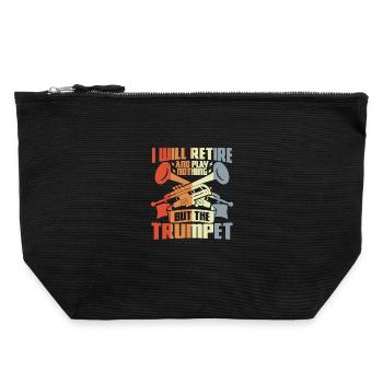 Trompettiste à la retraite - Pochette zippée en toile 22 x 23 cm - noir - Devant