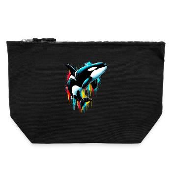 Orque - Pochette zippée en toile 22 x 23 cm - noir - Devant