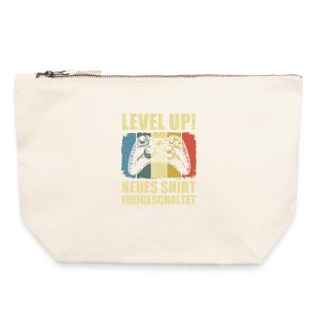 Neues Shirt Freigeschaltet - Canvas Reißverschluss-Täschchen (22 x 23 cm) - Naturweiß - Vorne