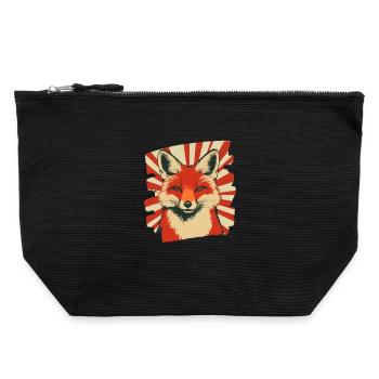 Fox Retro - Canvas Zip Pouch 22 x 23 cm - black - Front