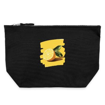 Citron - Pochette zippée en toile 22 x 23 cm - noir - Devant