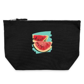 Watermelon - Canvas Zip Pouch 22 x 23 cm - black - Front