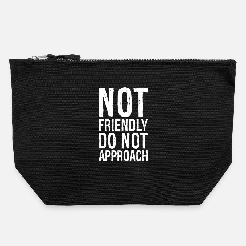 not friendly do not approach - Canvas Zip Pouch 22 x 23 cm - black