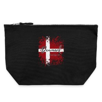 Danish pride, proud Dane - Canvas Zip Pouch 22 x 23 cm - black - Front