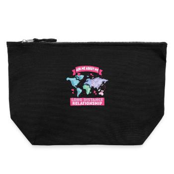 Long-distance relationship - Canvas Zip Pouch 22 x 23 cm - black - Front