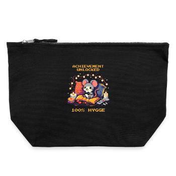 Achievement unlocked: 100% Hygge - Canvas Zip Pouch 22 x 23 cm - black - Front